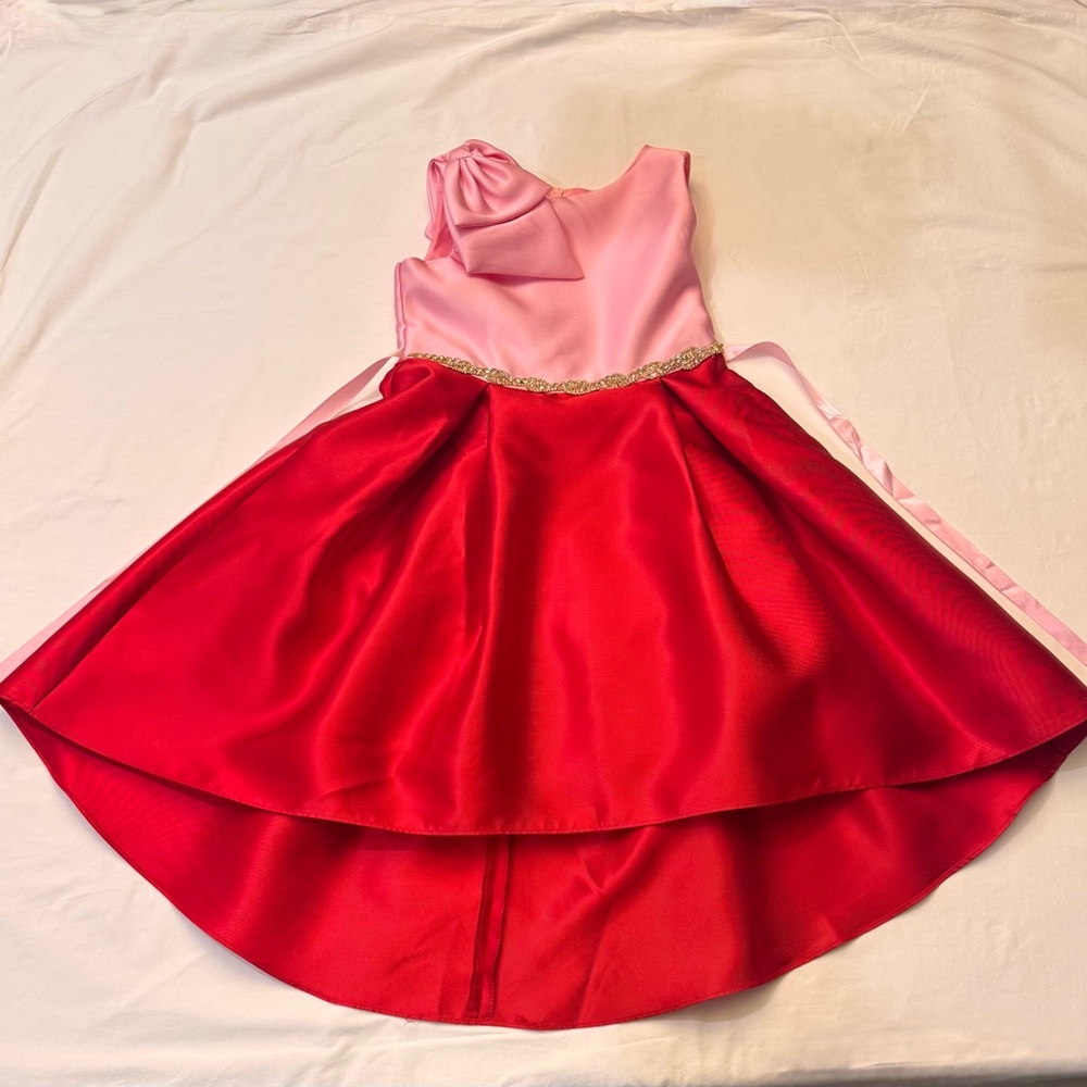 Rare Editions High Low Hem Pink and Red Dress -Size 6X